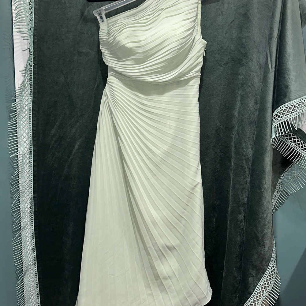 Elegant One-Shoulder light sage green dress
